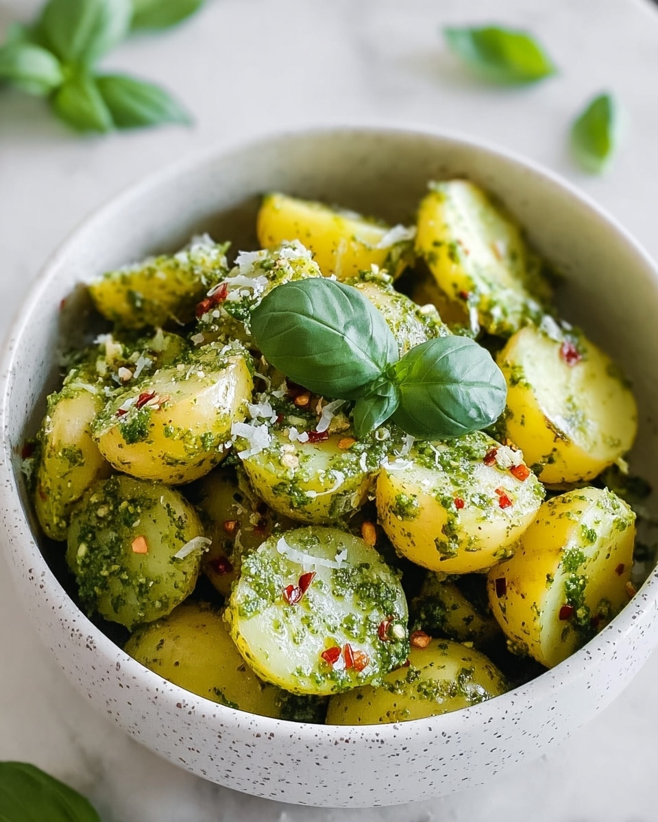 Garden Basil Pesto Potato Salad Recipe - Recipe Image