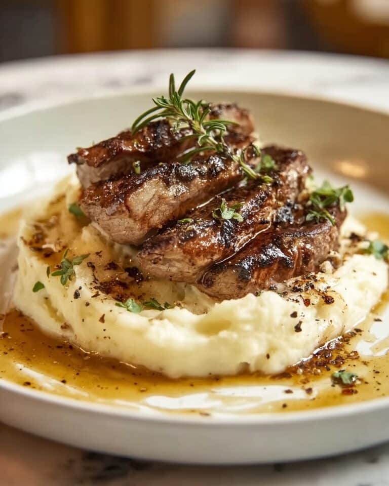 Garlic Parmesan Chicken & Steak Bake with Cheesy Loaded Mashed Potatoes Recipe