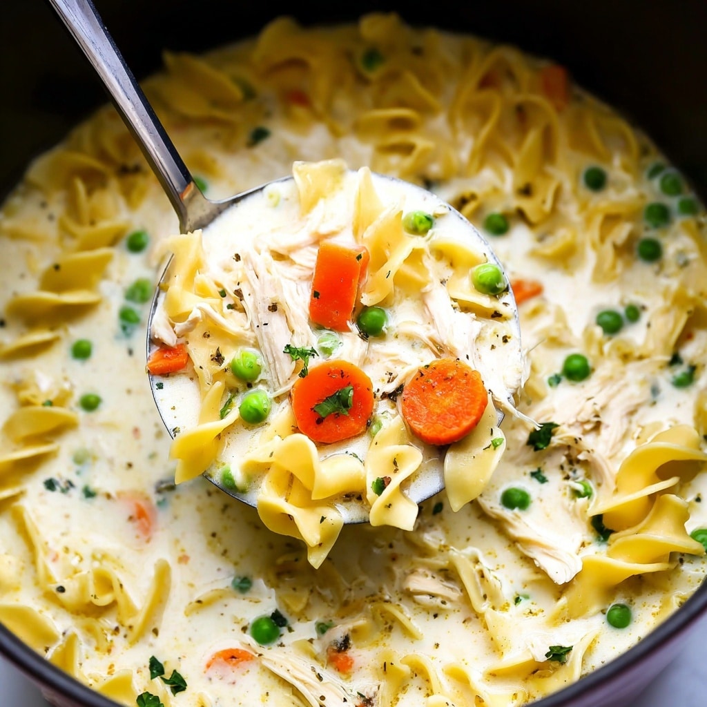 Slow Cooker Creamy Chicken Noodle Soup Recipe