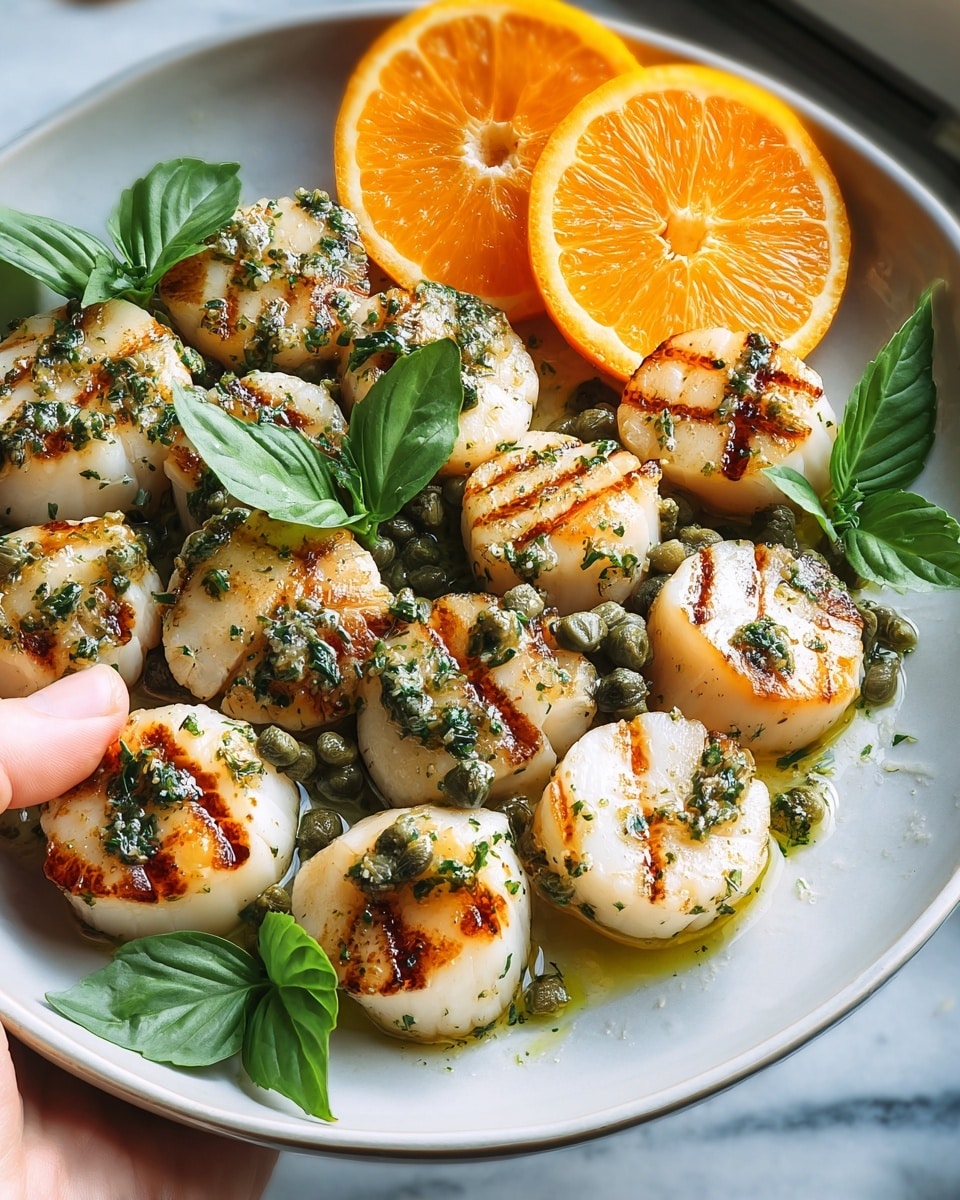 Scallops with Orange, Basil, and Caper Dressing Recipe - Recipe Image