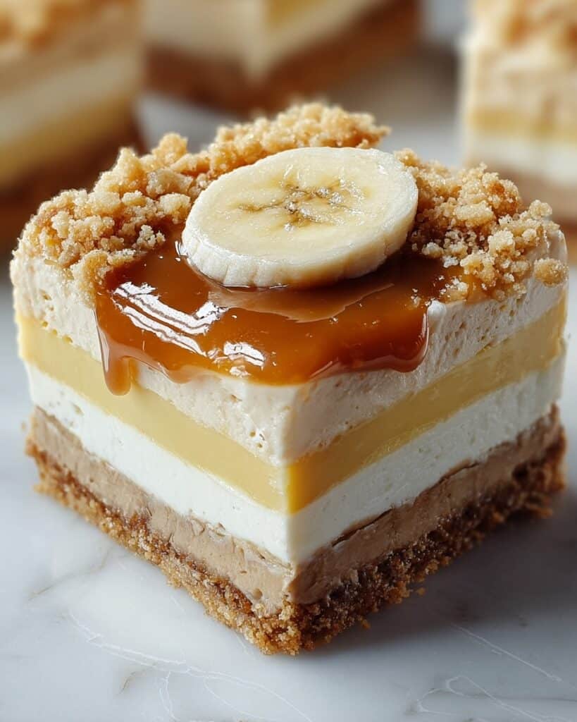 Banana Cream Cheese Bars with Caramel Sauce Recipe