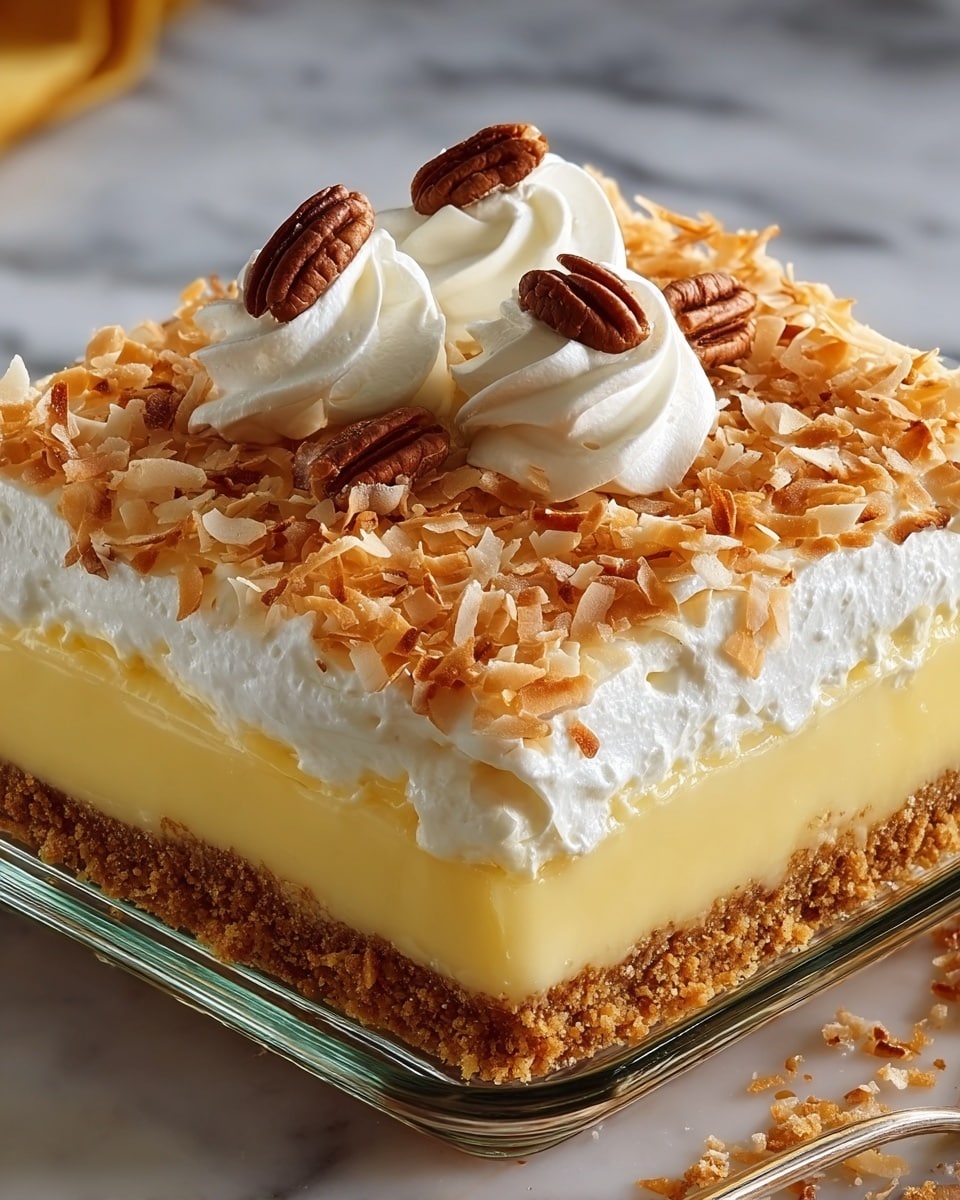 Coconut Cream Layered Dessert Recipe - Recipe Image