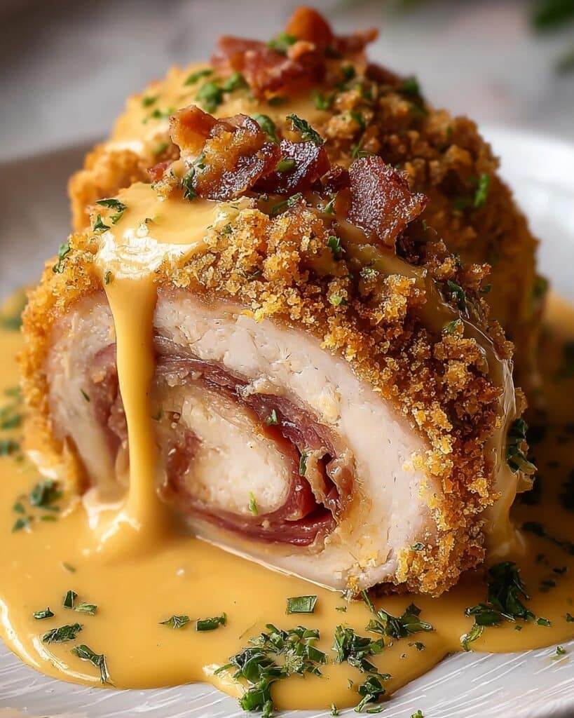 Crispy and Creamy Chicken Cordon Bleu with Dijon Sauce Recipe