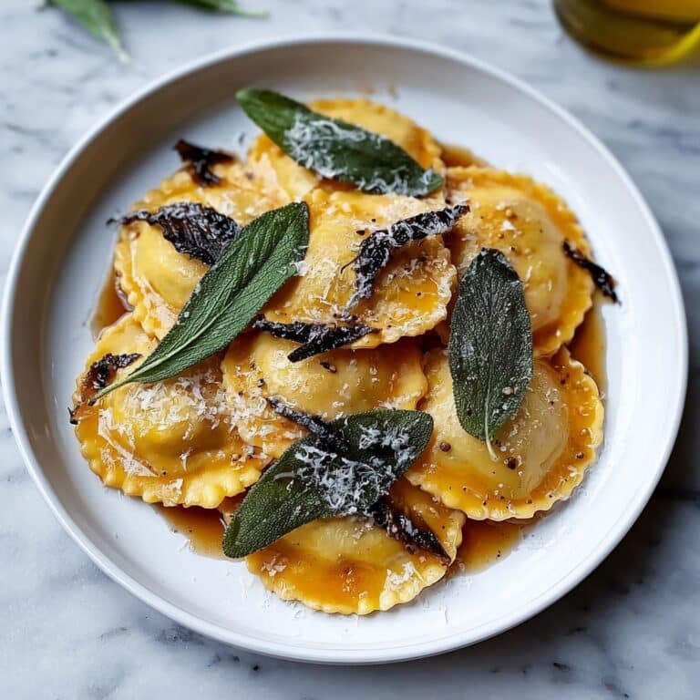 Butternut Squash Ravioli with Brown Butter Sage Sauce Recipe