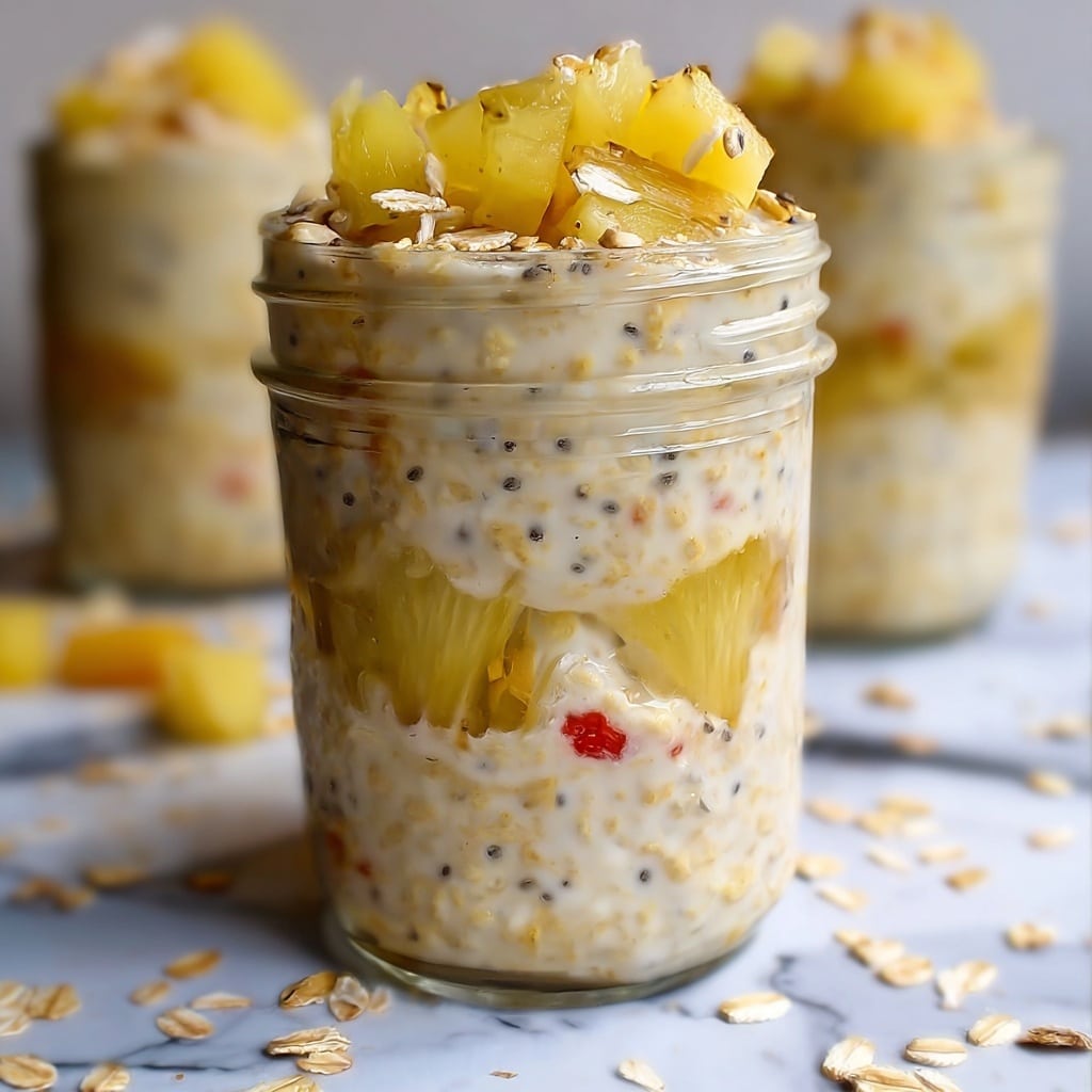 Pineapple Upside-Down Overnight Oats Recipe