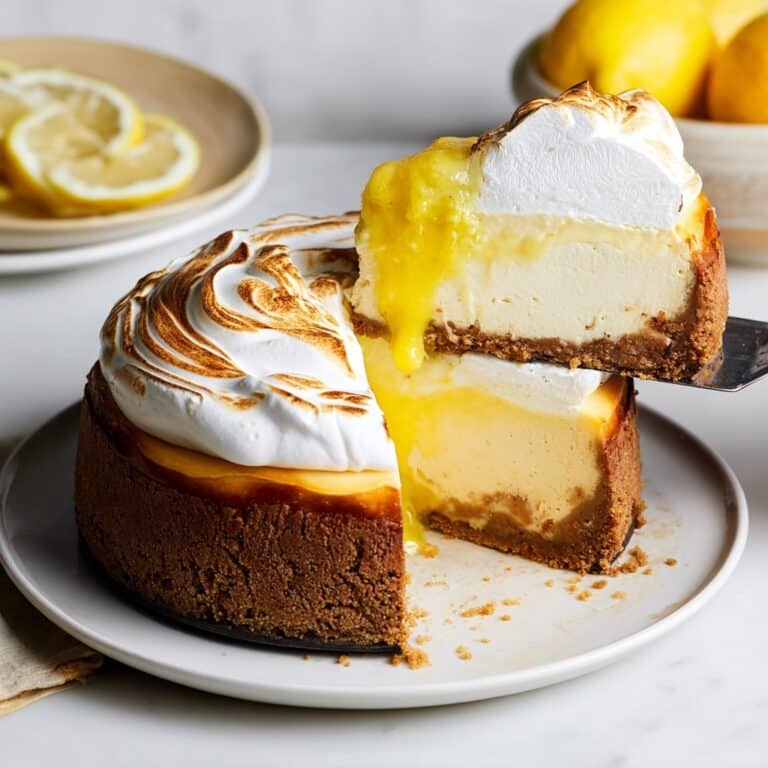 Baked Vegan Lemon Cheesecake with Meringue Topping Recipe