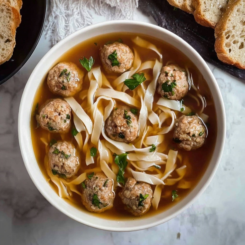 Easy Meatball Soup with Noodles Recipe