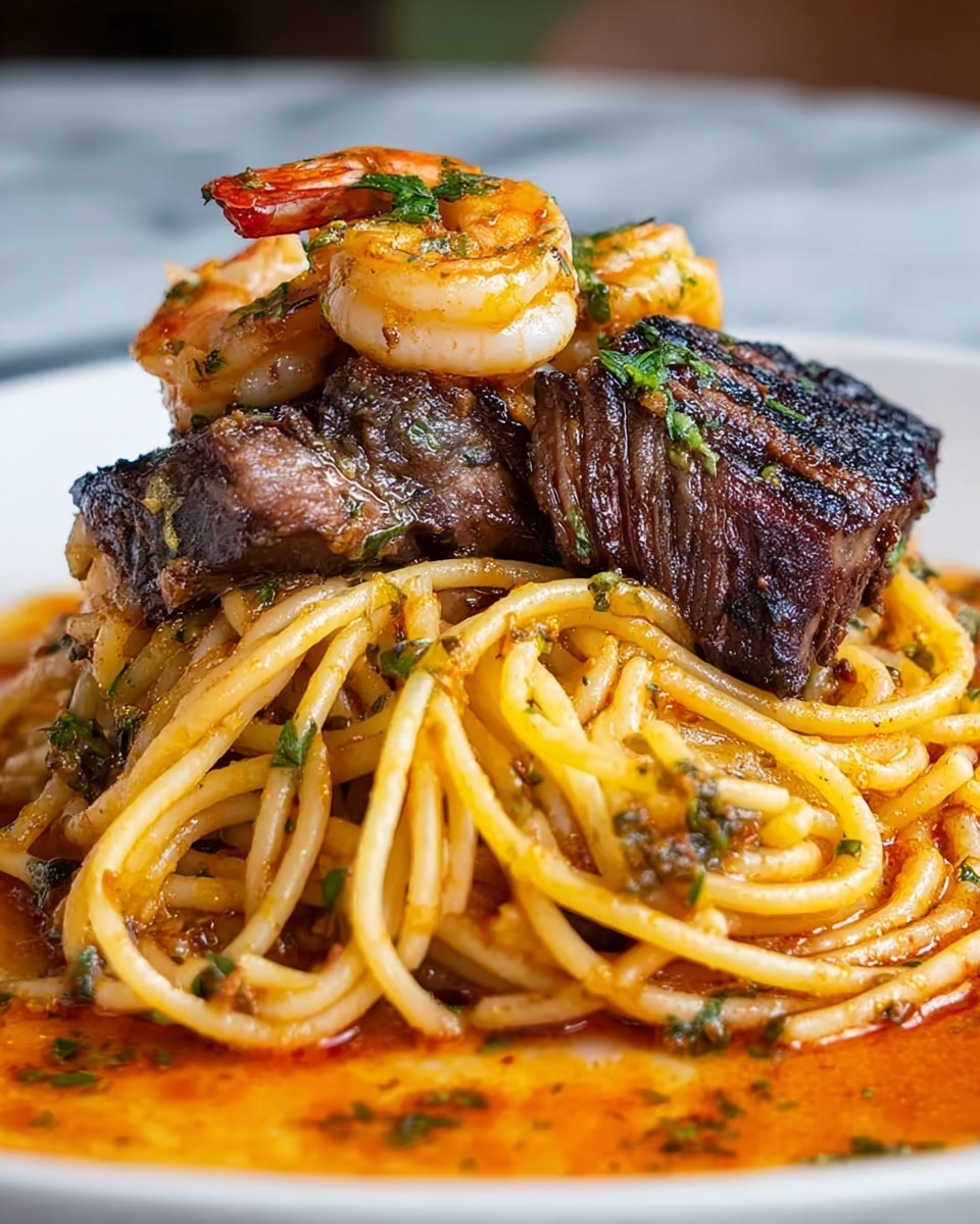 Shrimp and Steak Noodles Recipe - Recipe Image