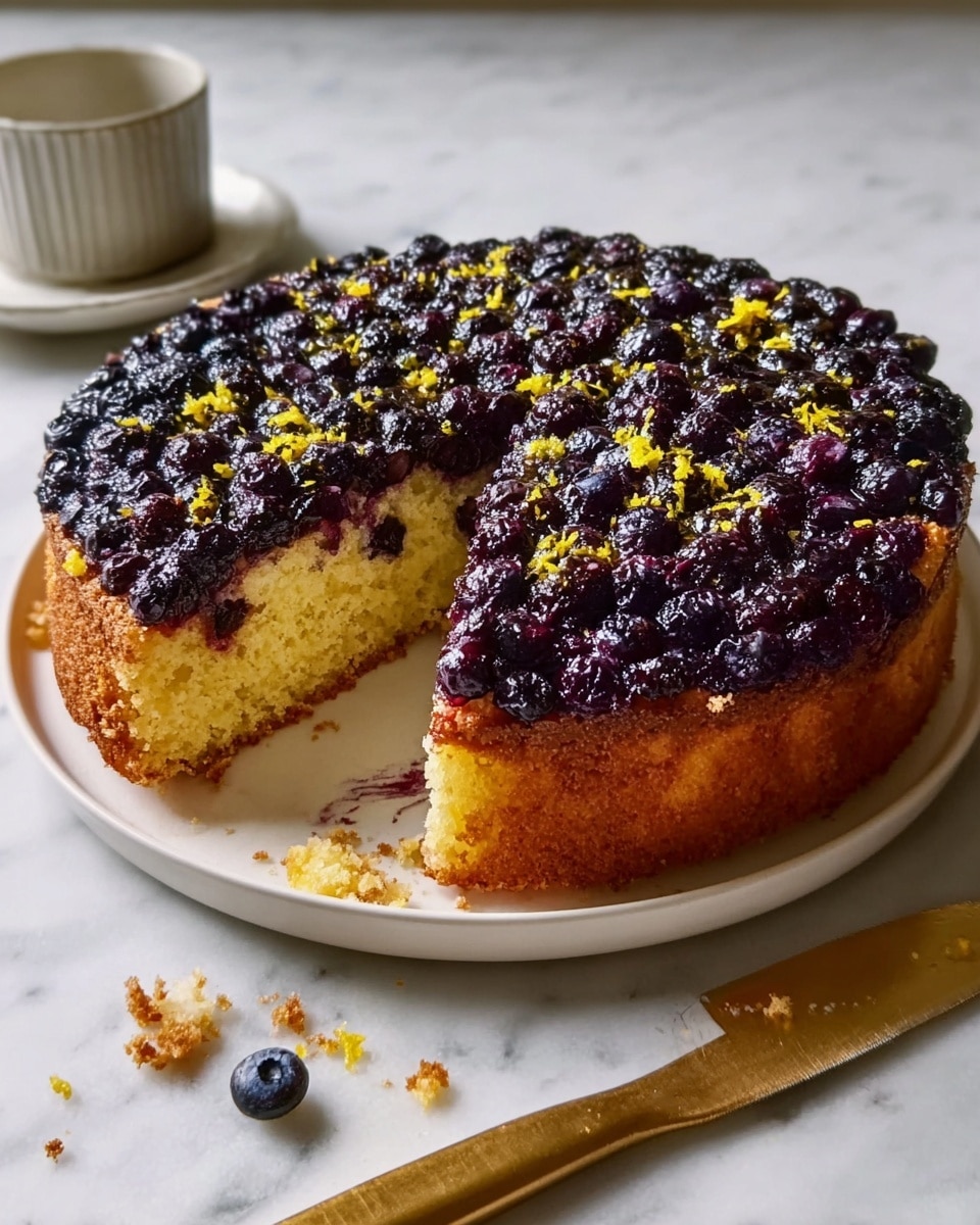Blueberry Upside Down Cake with Lemon and Ginger Recipe - Recipe Image