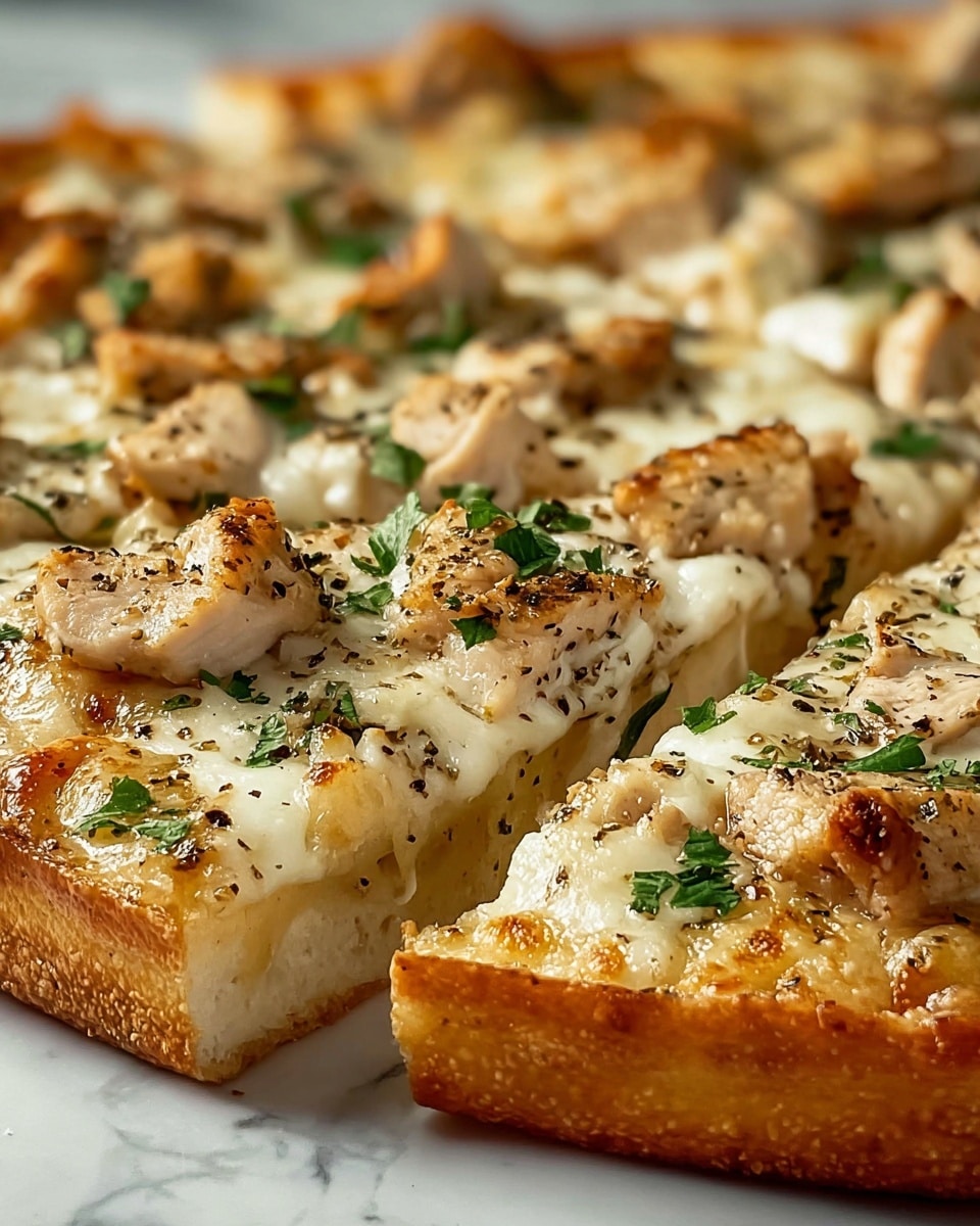 Roasted Garlic White Chicken Pizza Recipe - Recipe Image