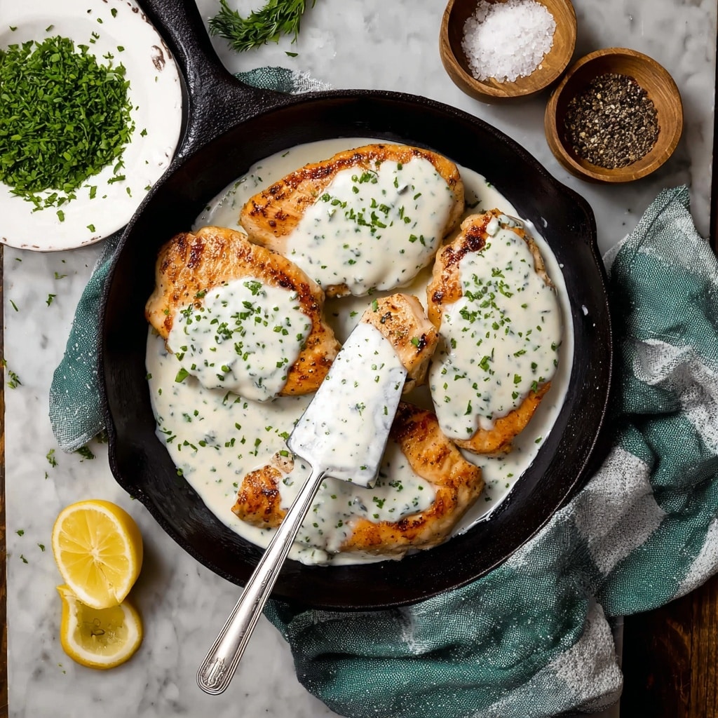 Skillet Chicken with Creamy Feta Cheese Sauce Recipe - Recipe Image