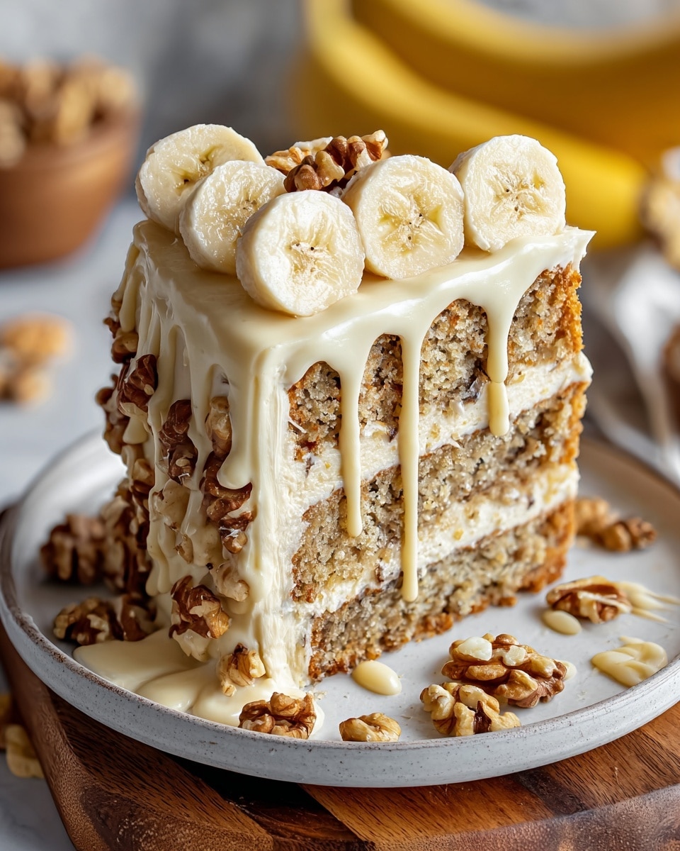 Heavenly Banana Walnut Cream Cake Recipe - Recipe Image