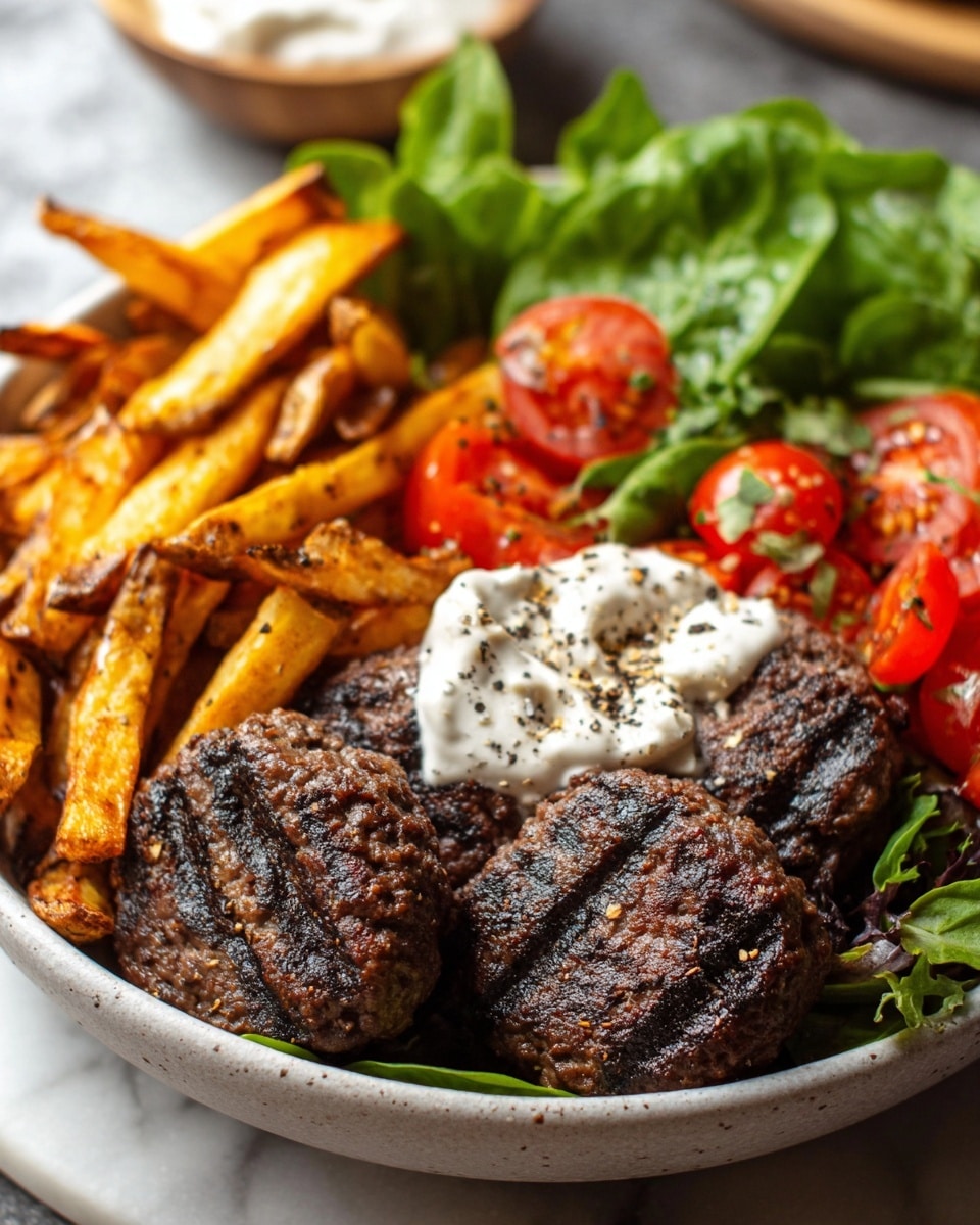 Burger Bowls with Caramelized Onion Aioli Recipe - Recipe Image