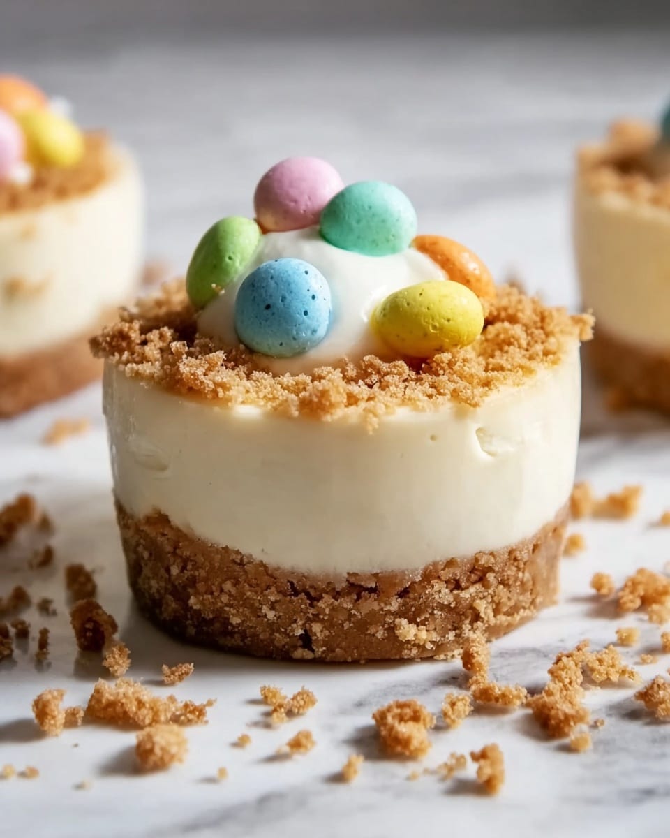 Easter No-Bake Mini Cheesecakes Recipe - Recipe Image