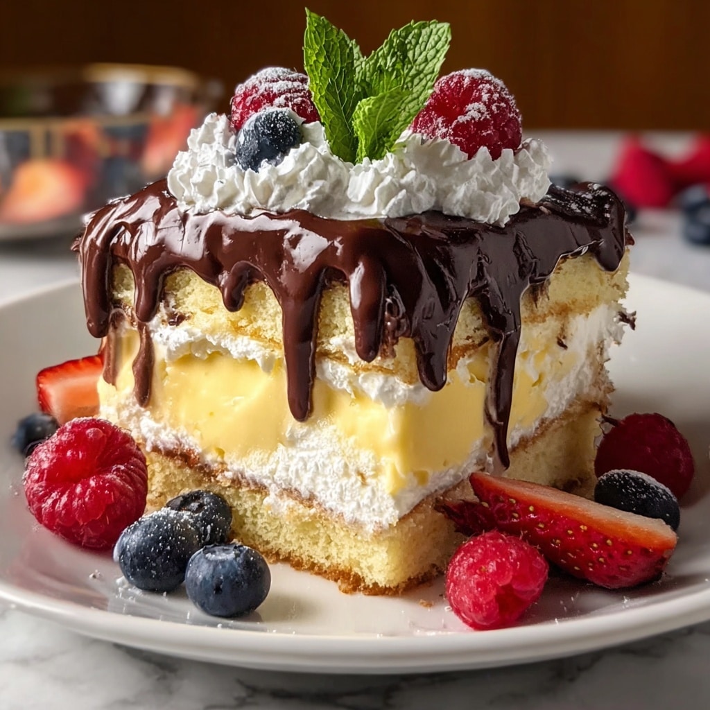 Boston Cream Pie Trifle with Chocolate Ganache and Fresh Berries Recipe