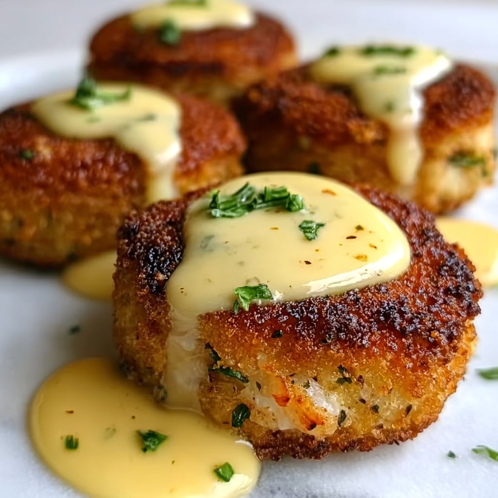 Cheddar Bay Crab Cakes with Lemon Butter Drizzle Recipe - Recipe Image