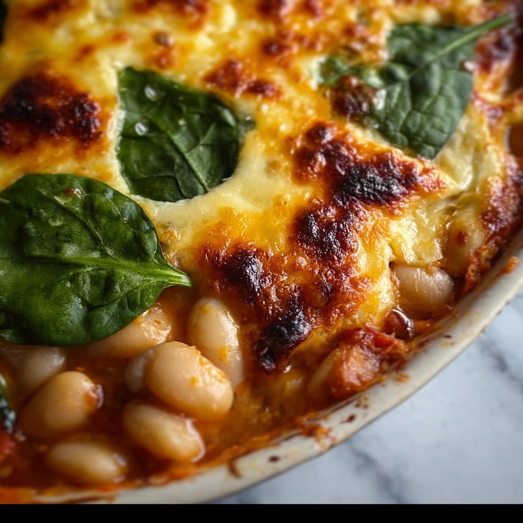 Cheesy White Bean Tomato Bake : A Hearty Delight Recipe - Recipe Image