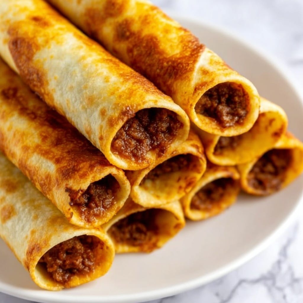 Cheesy Beef Baked Taquitos Recipe - Recipe Image