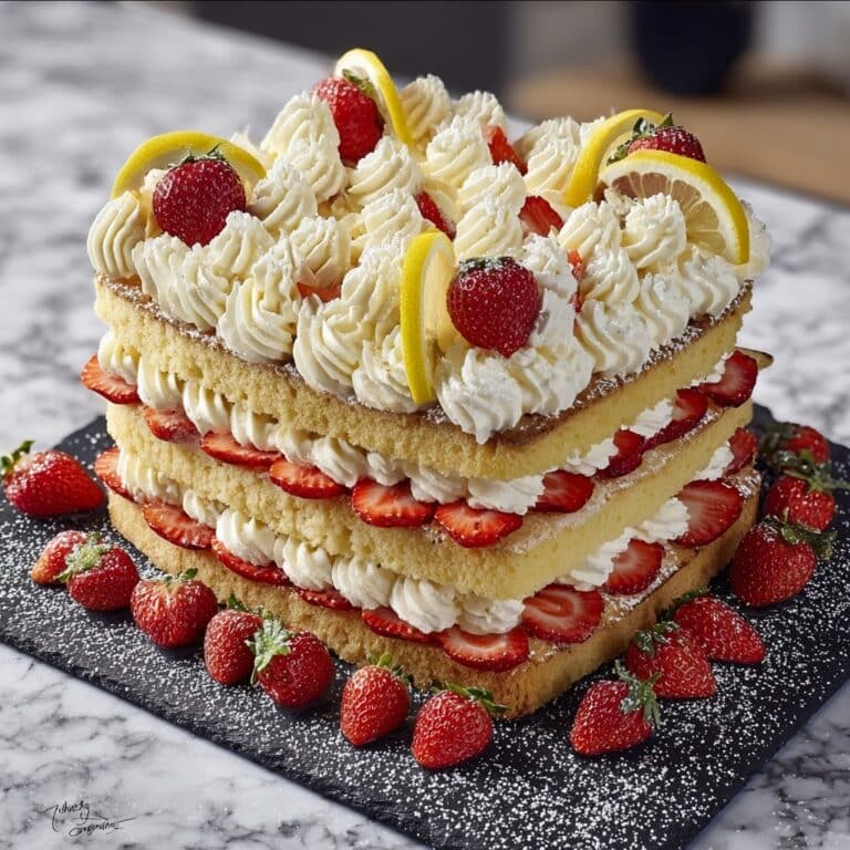 Strawberry Lemon Layer Cake Recipe