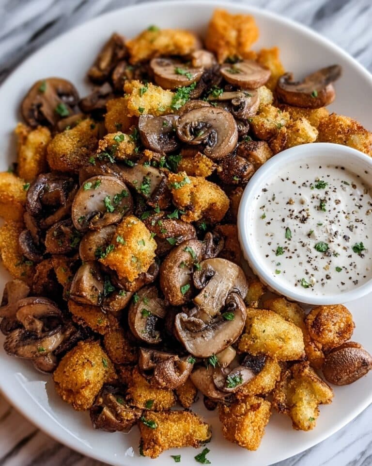 Crispy Fried Mushrooms with Cool Ranch Dip Recipe