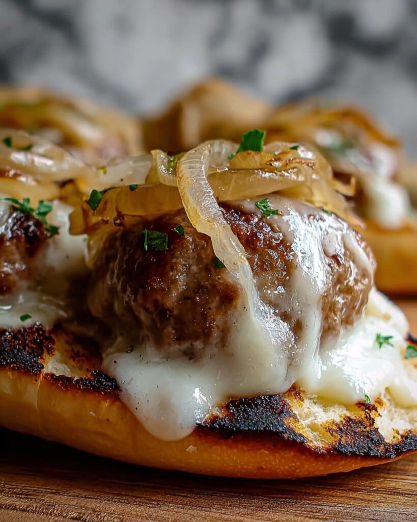 Cheesy French Onion Meatball Subs Recipe
