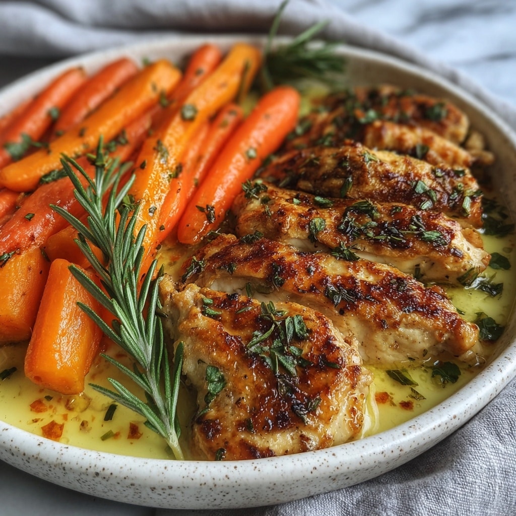 Garlic Herb Chicken with Caramelized Honey Butter Carrots Recipe