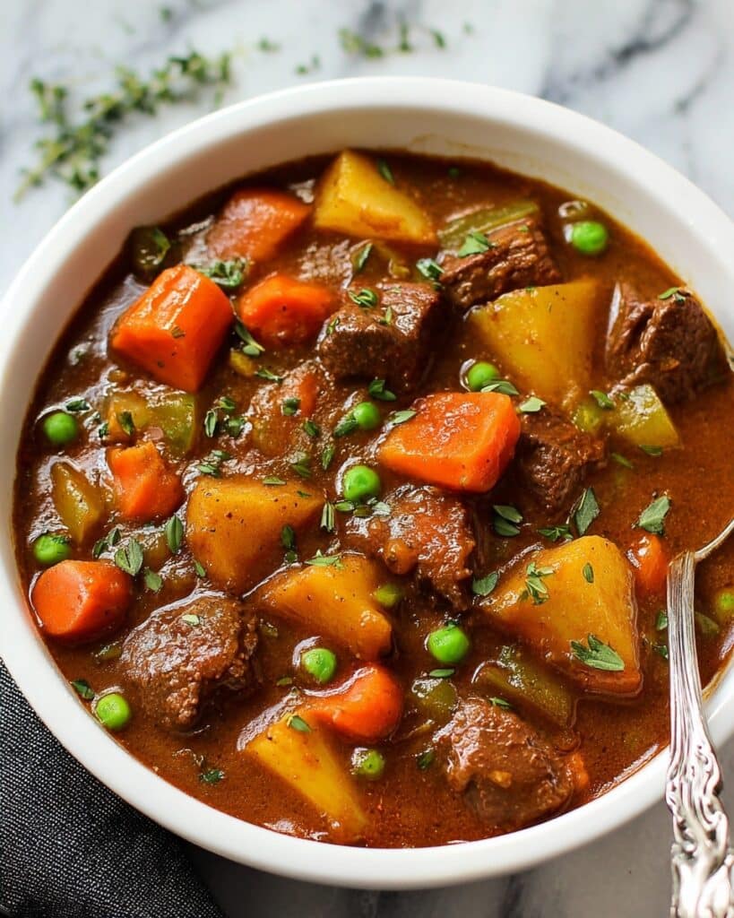 Hearty Beef Stew with Red Wine and Vegetables Recipe
