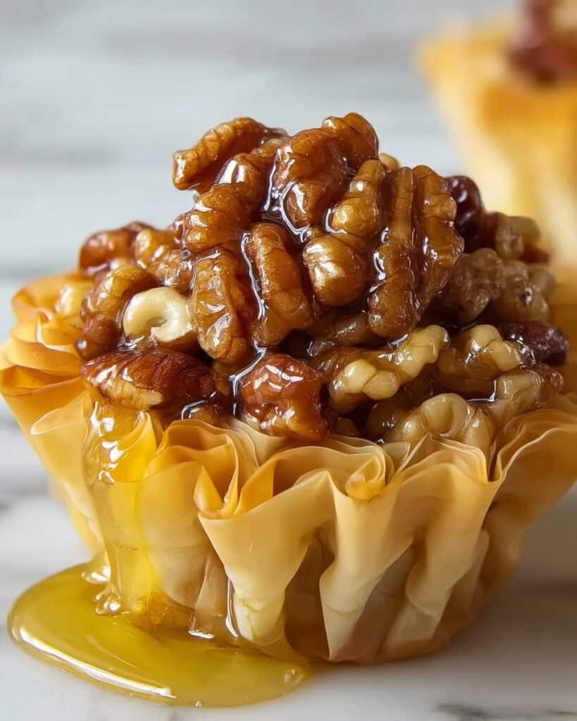 Pecan Caramel Baklava Cups Recipe