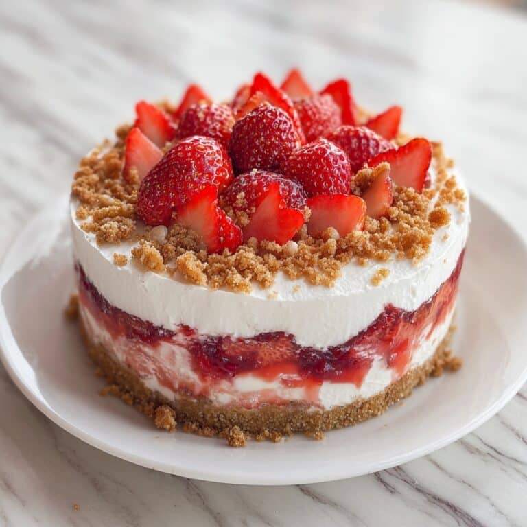 Strawberry Delight Crunch Cake Recipe