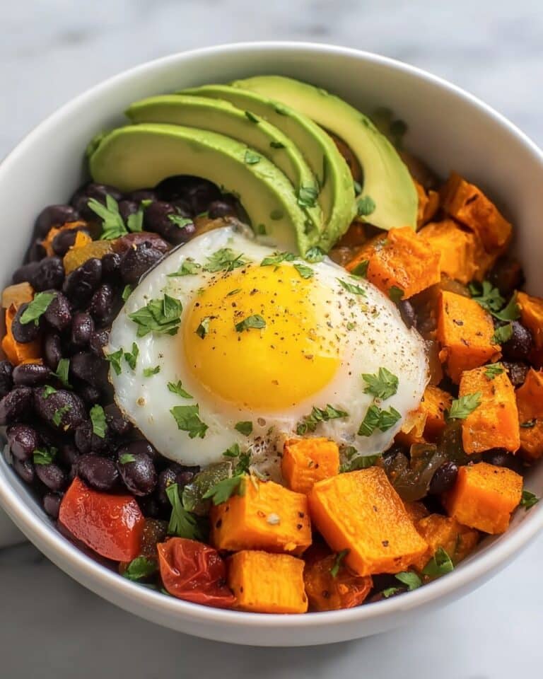 Southwest Sweet Potato Hash with Eggs, Black Beans, and Avocado Recipe