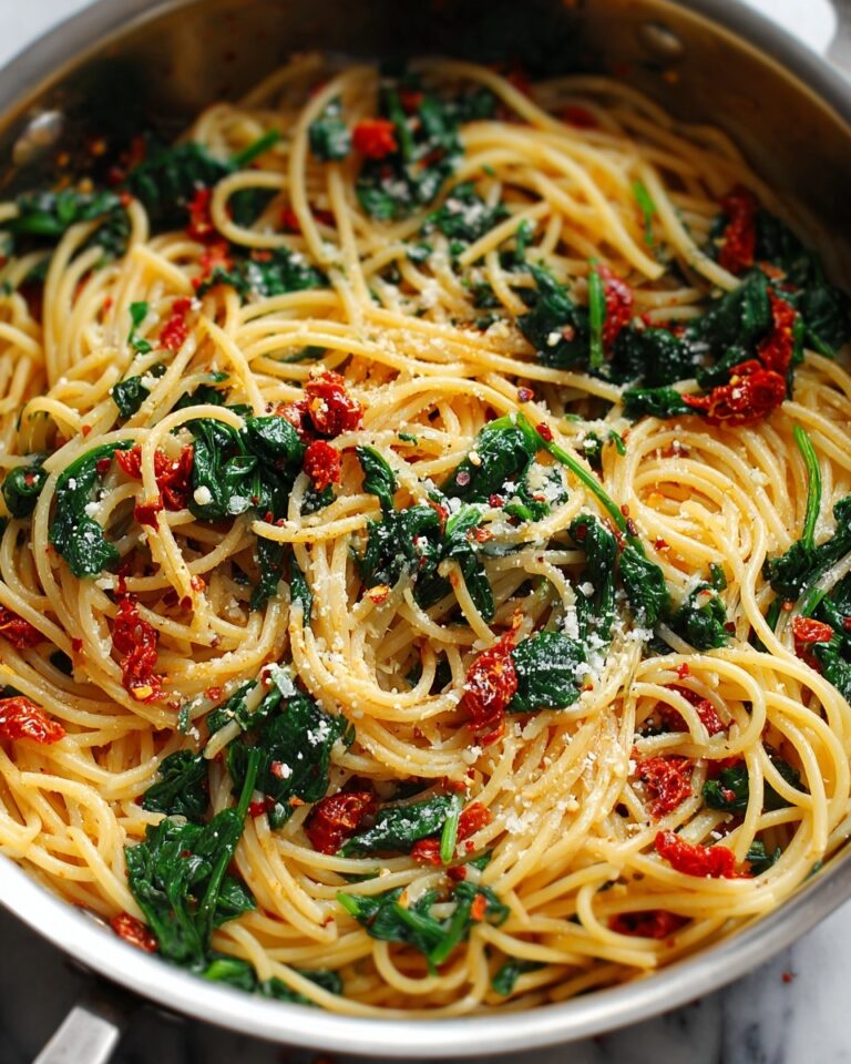 Spaghetti & Spinach with Sun-Dried Tomato Cream Sauce Recipe