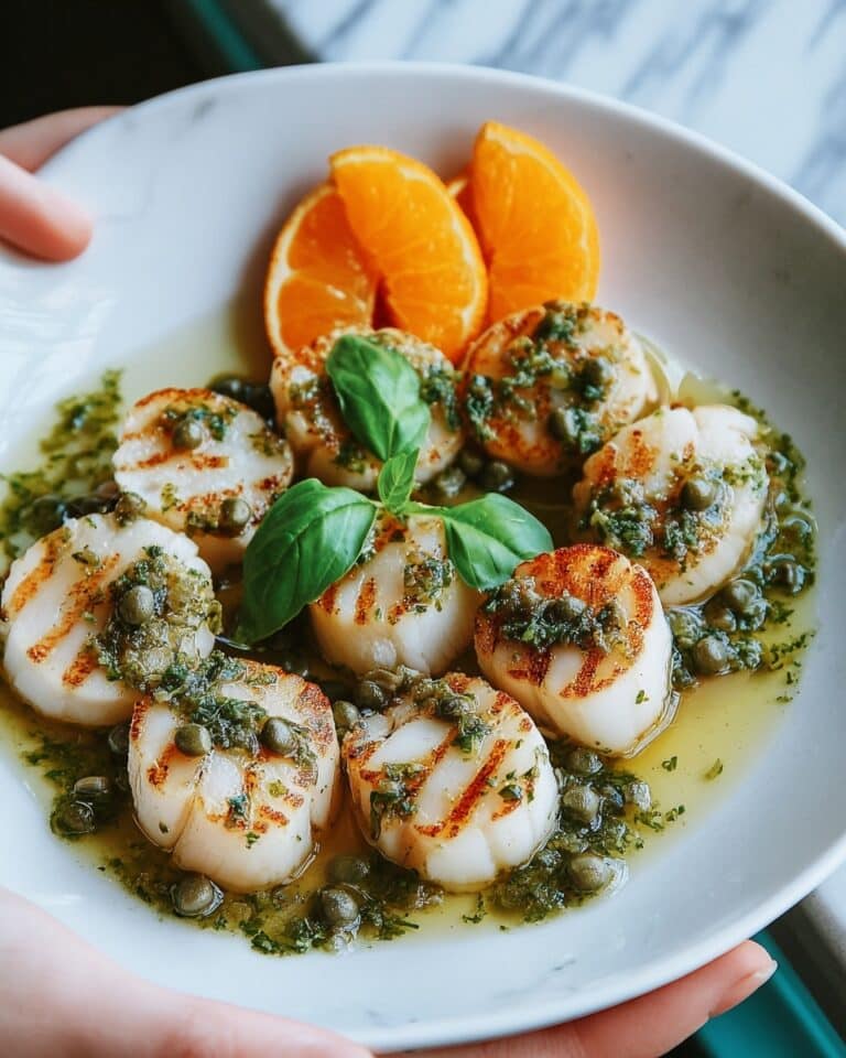 Scallops with Orange, Basil, and Caper Dressing Recipe