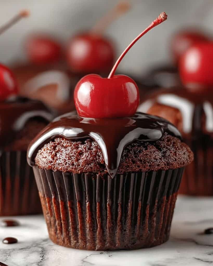 Gooey Chocolate Cherry Muffins Recipe