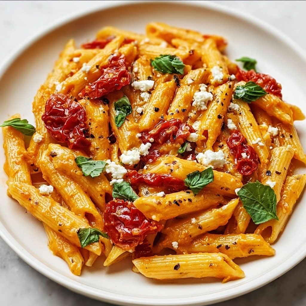 Roasted Red Pepper & Goat Cheese Penne Recipe