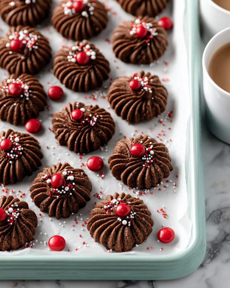 Piped Chocolate Butter Cookies Recipe