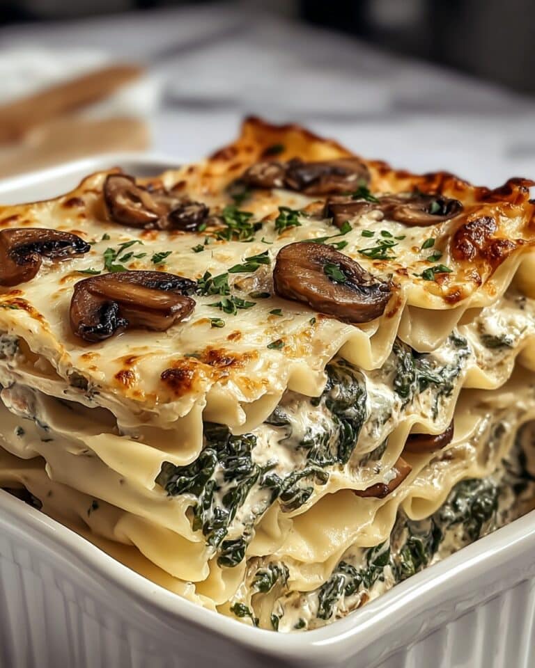 Creamy Spinach Mushroom Lasagna Recipe