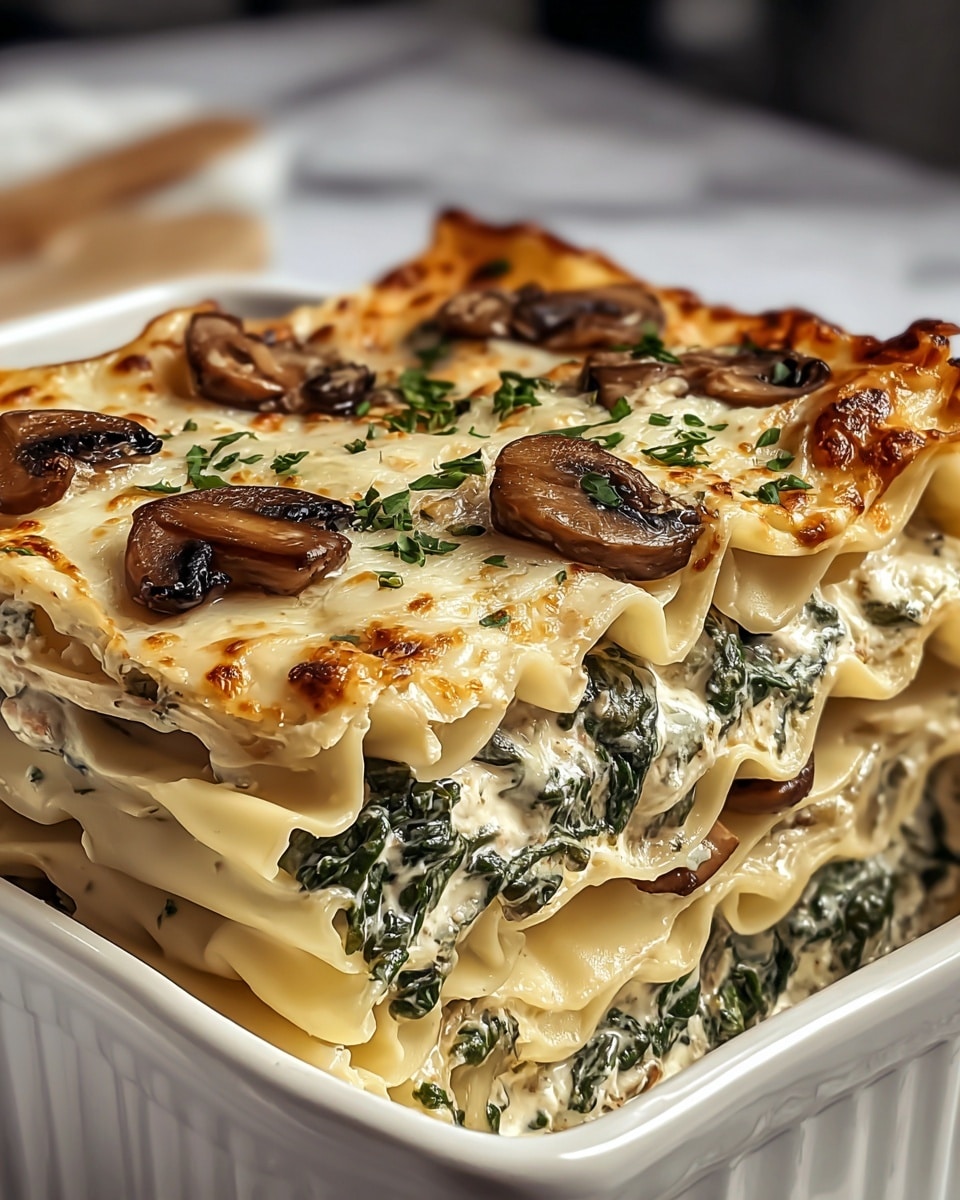 Creamy Spinach Mushroom Lasagna Recipe