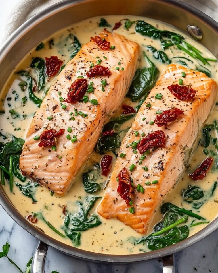 Creamy Garlic Butter Tuscan Salmon Recipe