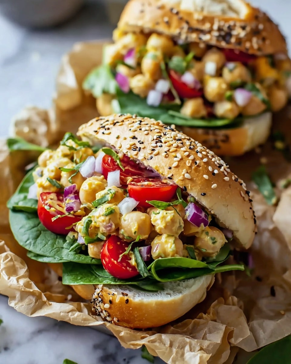 Chickpea Salad Sandwich with Avocado and Greens Recipe