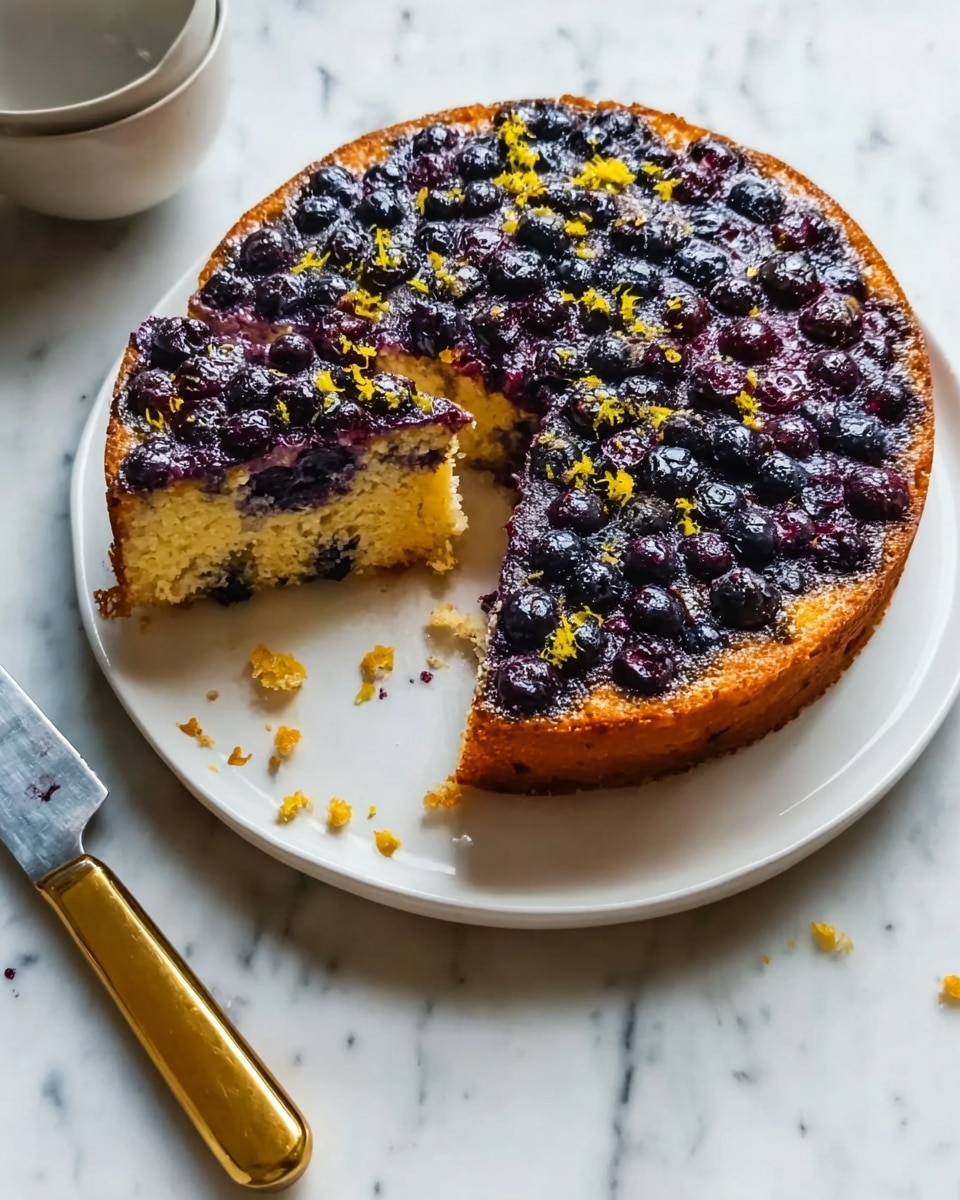 Blueberry Upside Down Cake with Lemon and Ginger Recipe