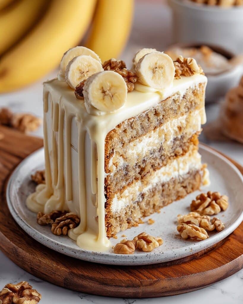 Heavenly Banana Walnut Cream Cake Recipe