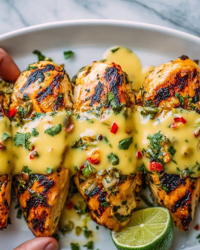 Grilled Salsa Verde Pepper Jack Chicken Recipe